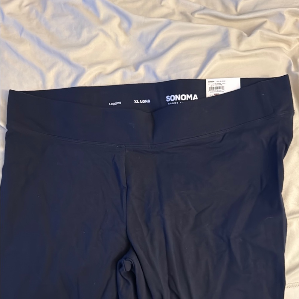 Sonoma Blue Leggings with Smooth Stretchy Material and Wide Waistband Long